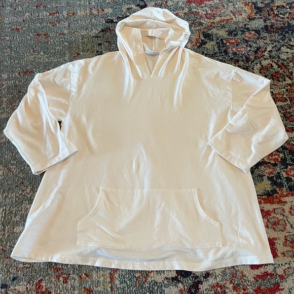 Bryn Walker Bamboo Organic Cotton Pullover Hoodie Top cream Large great conditi - Picture 1 of 2